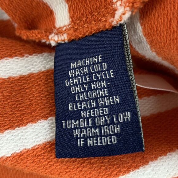 Chaps Denim Womens Top Size Large Knit Long Sleeve Kangaroo Pocket Striped - Picture 7 of 7